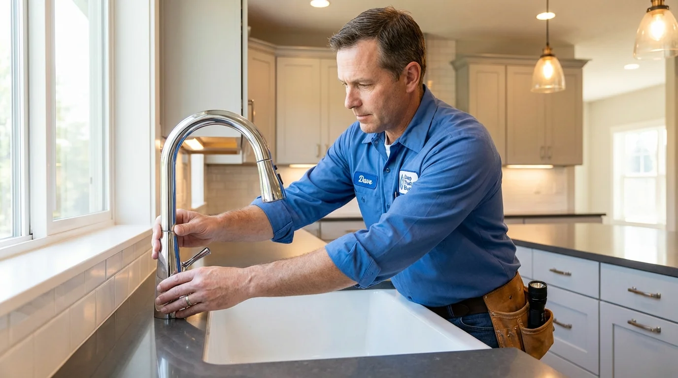 Kitchen faucet installation by Johns Plumbing LLC in Bemidji