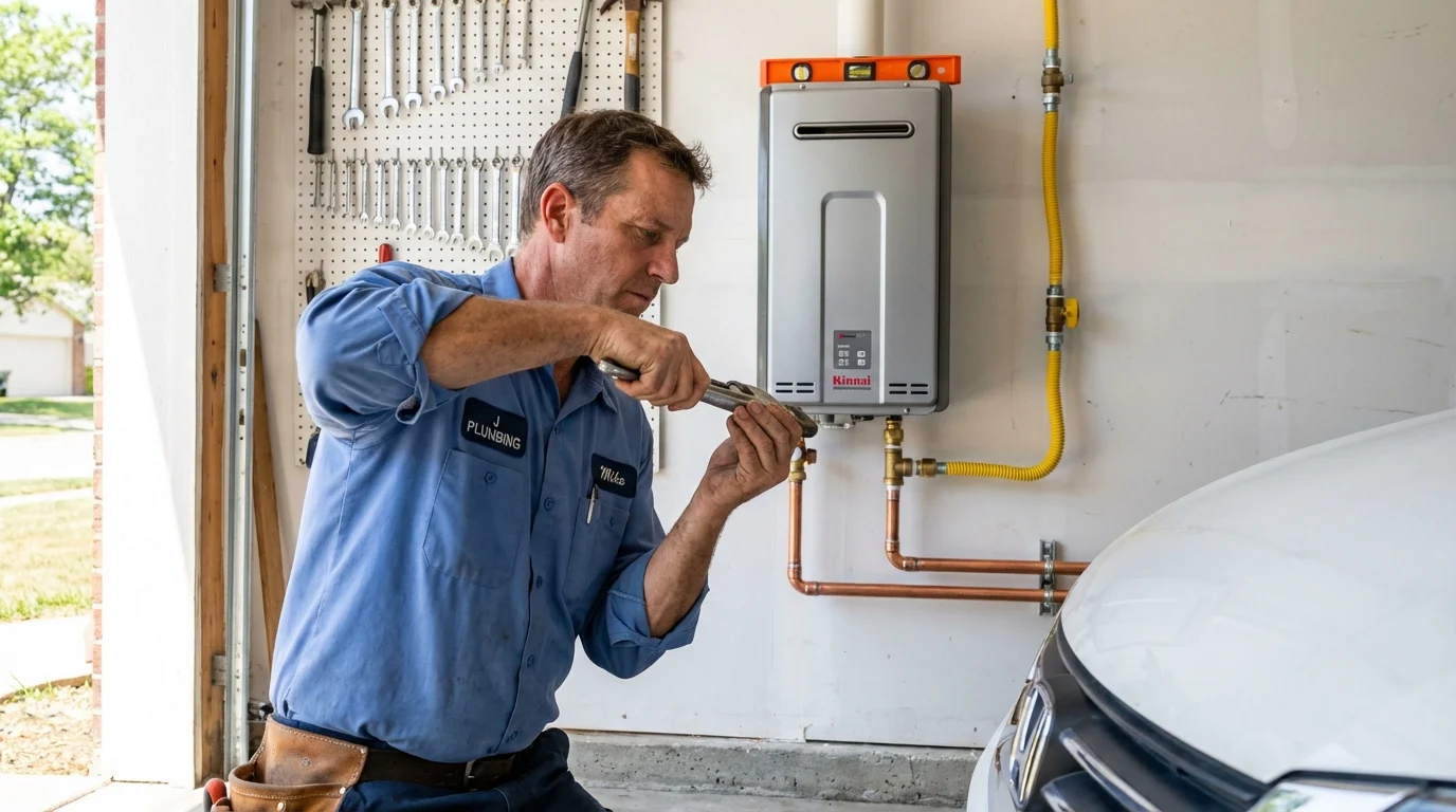 Tankless water heater installation by a Johns Plumbing LLC plumber in Bemidji